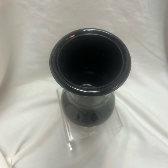 VTG L.E. Smith Black Amethyst Greek Key Vase 6 Inches Tall - Picture 3 of 5